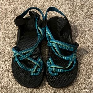 Chaco Blue and Black Outdoor Sandals
